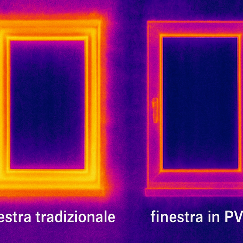 Confronto dispersioni termiche infissi vecchi vs infissi PVC